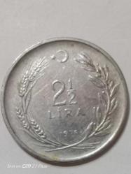 TÜRKİYE CUMHURİYETİ 2 1/2 LİRA 1976 ÇÇT