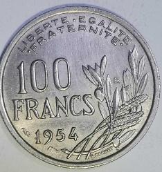 FRANSA 1954  100 FRANK