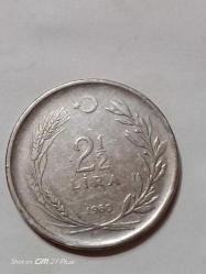 TÜRKİYE CUMHURİYETİ 2 1/2 LİRA 1960 ÇÇT