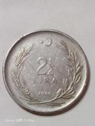 TÜRKİYE CUMHURİYETİ 2 1/2 LİRA 1960 ÇÇT