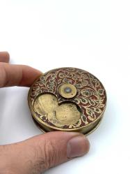 Antika Koleksiyonluk Mineli Pirinç Esans Kutusu