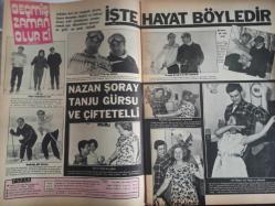Pazar Haftalık Aktüalite Sinema Tiyatro Müzik ve Magazin Dergisi - 23 Mart 1973 - Sayı:861 - Seher Şeniz - Nicole Solinas - Nazan Şoray, Tanju Gürsu ve çiftetelli - Göksel Arsoy - Orhan Günşiray - Soley Arsoy - Meliha Şoray - Gülay Alp şarkıcılığı bıraktıktan sonra şimdilik geçimini bol bol seyahat ederek sağlıyor - Gülay Alp - Eva Bender Bu Gidişle Nereye Varır? - Halit Refiğ - Ülkü Özen - Ertem Eğilmez - Abdurrahman Keskiner - Melek Görgün - Feri Cansel'in burnuna nazar değdi - Bahar Erdeniz'in başına ne geldiyse bu fotoğraflardan geldi - ''Gül Tener şişmanlayınca fayran etti - Zeynep Aksu - Yıldırım Gencer - Yılmaz Köksal - Yeşim Yükselen - Çetin İnanç - Ajda Pekkan ''Her devrin yıldızı'' fotoğraf ve haberi - Tam Takım Dergi