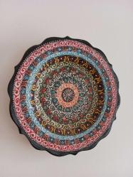 El Yapımı Kabartmalı Çini Duvar Tabağı - Kütahya Çinisi - Kusursuz Kondisyonda