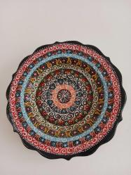 El Yapımı Kabartmalı Çini Duvar Tabağı - Kütahya Çinisi - Kusursuz Kondisyonda