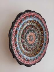 El Yapımı Kabartmalı Çini Duvar Tabağı - Kütahya Çinisi - Kusursuz Kondisyonda