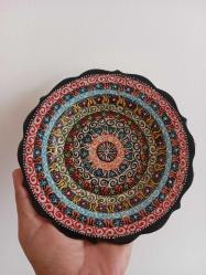 El Yapımı Kabartmalı Çini Duvar Tabağı - Kütahya Çinisi - Kusursuz Kondisyonda