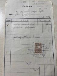 OTOMOBİL TAMİRAT FATURASI - 3 HAZİRAN 1953 - MEHMET HEP TAVAŞLILAR - OTO DÖŞEMECİSİ  - SİRKECİ, İSTANBUL - AHMET ÇAYIROĞLU - ISLAK İMZALI, KAŞELİ DAMGA PULU - 18 x 24 cm EBATLI ORİJİNAL FATURA