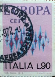 İtalya Pulu - Italy Stamp - Mektup Zarfından Kesilmiş  / Postadan Geçmiş Pul Filateli - 1972 Damgalı - İTALYAN PULU, 90 PARA - YABANCI PULLAR