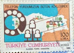Mektup Zarfından Kesilmiş  / Postadan Geçmiş Pul Filateli - Damgalı - TELEFON YURDUMUZUN BÜTÜN KÖYLERİNDE PULU, 100 LİRA - Türkiye Cumhuriyeti - Turkish Stamp