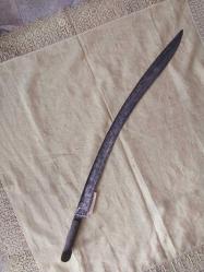 Antika - Yatağan, Tamamen orijin&acirc;l Osmanlı  Zeybek Efe Yatağan,   73 cm. boyunda Osmanlıca yazılı, damgalı.  Kemik saplı,  bir kulağı kırık  Efe Yatağanı.. - kitantik - kitaLog