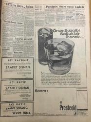 HÜRRİYET GAZETESİ 15 MAYIS 1968 YIL :21 SAYI :7200--Tural :Artık silah yerine tezgah istiyoruz --NATO ya  hayır haftası hadiseli başladı --Partilerin  itham yarışı şiddetlendi --Yüzbinlerce  insan dün Paris  caddelerinde katil de Gaulle katil polis  diye bağırdı ---Baştan başa elmaslarla süslenen dünyanın en pahalı elbisesi 30 milyon lira --200 Bin lira alacak :Beşiktaş Faruk Profesyonel Futbolcu Oluyor --Bazı kulüplerin hesap  defterleri tetkik edilecek ---Ilgaz : Oğünülecek bir  devre içindeyiz ----Güreşçiler  Cihat Uskan a bayrak açtı ---İstanbulspor un kasası  tamtakır ---Davayı kazanınca  adliyede şakır şakır  göbek attılar ---Suphiye  Nine altınlarını çalan gencin  karakolda  kulağını çekti ---Düğünde zevk için ateş ederken damadı öldürdü ---10 Çocuklu Köylü 12 Yaşındaki Kızı Kaçırdı ---