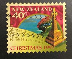 Yeni Zelanda Pulu- New Zealand Stamp -Mektup Zarfından Kesilmiş  / Postadan Geçmiş Pul Filateli - Damgalı -  CHRISTMAS 1997, 40 PARA  - YABANCI PULLAR