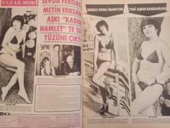 Pazar Haftalık Aktüalite Sinema Tiyatro Müzik ve Magazin Dergisi - 1976 Yılı - Sayı:1038 - Feri Cansel - Harika Değirmenci - Sevda Ferdağ - Metin Erksan aşkı ''Kadın Hamlet'' te su yüzüne çıktı - Gül Erksan - Arzu Okay'ı bir daha böyle çırılçıplak göremeyeceksiniz - Ünsal Emre - Yeşilçam'ın sahneye son transferi: Deniz Erkanat - Ülkü Özen müzisyen sevgilisi ile evleniyor - Yeşilçam'da yaprak dökümü - Selma Güneri ve Yusuf Sezgin'in on yıllık mutlu yuvaları dağılıyor - Cüneyt arkın - Rübap Işıl - Betül Işıl - Filiz Işıl - Cüneyt Arkın'ın baldızı da isim değiştirip artist oldu - Nazan Şoray'ın gizli bir aşkı ortaya çıktı - Aysel Tanju'nun şantöz kardeşi de Yeşilçam'da-  Tülay Tansu - Bir dönem seks kraliçesiydi - Kolombo hüsnü fotoromanı - Aydemir Akbaş - Yeşim Yükselen - Ata Saka - Arif Keskiner fotoğraf ve haberi - Tam Takım Dergi