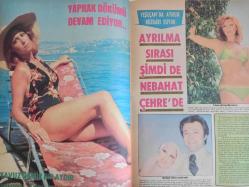 Pazar Haftalık Aktüalite Sinema Tiyatro Müzik ve Magazin Dergisi - 1976 Yılı - Sayı:1040 - Seher Şeniz - Yonca Yücel - Handan Adalı, Ümit Utku'ya sekreter oldu - Feri Cansel ''Balayı''nı kulüplerde geçiriyor - Meral Küçükerol'un keyfine diyecek yok - Yusuf Tereyağoğlu - Filiz Işıl - Cüneyt Arkın'ın baldızı gönül eğlendiriyor - Sümer Tilmaç - Ülkü Ülker ''Tombul'' olmaktan korkmuyor - Türkan Şoray filmlerinde Kadir İnanır'ı eş seçiyor - Osman Faruk Seden - Gönül Hancı bir türlü atak yapamıyor - Hülya Korur'un Aktör Morandi ile bir aşk ilişkisi ortaya çıktı - Hülya Korur avrupa basınına konu oldu - Parası ve ünü olan Serpil Örümcer ''Bunların hepsi boş şeylermiş, artık mutlu bir yaşamın özlemin içindeyim'' dedi - Ayrılma sırası Nebahat Çehre'de - Yavuz Demir - Ağlayan Kadın Müjde Ar - Hülya Koçyiğit - filiz Akın - Arzu Okay - Ceyda Karahan - Deniz Erkanat - Neri Neril - Gülgün Erdem ticaretle sinema arasında kaldı fotoğraf ve haberi - Tam Takım Dergi