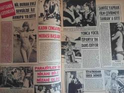 Pazar Haftalık Aktüalite Sinema Tiyatro Müzik ve Magazin Dergisi - 1976 Yılı - Sayı:1044 - Mine Mutlu - Figen Han - Nil Burak evli sevgilisi ile Avrupa'ya gitti - Kadın cengaver modası başladı - Yılmaz Köksal - Cansu Perver - Levent Çakır - Yavuz Laçin - Semra Laçin - Atilla Ergun - Semra Kızılözen - Canan Perver - Yusuf Sezer - Yonca Yücel İspanya'da dans ediyor - Mine Sarı tiyatrodan sekse döndü - Şantöz Yaprak film çevirmeye Tahran'a gitti - Bahar Erdeniz, kulüp başkanı sevgilisiyle Paris'te görüldü - Serpil Örümcer'in Pazar'da çıkan evlenme isteğine yüzlerce mektup, telefon, çiçek geldi - Nazan Şoray yaşadığı tüm aşkları gizliyor - Seyyal Taner'e sahne yasak - Cüneyt Arkın üçüncü çocuğundan sonra meyhanelere veda etti - Murat ve Kaan - Betül Işıl - Gamze Öz inzivaya çekildi - Selma Güneri - Yusuf Sezgin çiftinin ayrılık haberi reklam için çıkarılmış - Kelly St. John - Yürek yakan çılgın Monika fotoğraf ve haberi - Tam Takım Dergi