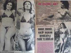 Pazar Haftalık Aktüalite Sinema Tiyatro Müzik ve Magazin Dergisi - 1976 Yılı - Sayı:1044 - Mine Mutlu - Figen Han - Nil Burak evli sevgilisi ile Avrupa'ya gitti - Kadın cengaver modası başladı - Yılmaz Köksal - Cansu Perver - Levent Çakır - Yavuz Laçin - Semra Laçin - Atilla Ergun - Semra Kızılözen - Canan Perver - Yusuf Sezer - Yonca Yücel İspanya'da dans ediyor - Mine Sarı tiyatrodan sekse döndü - Şantöz Yaprak film çevirmeye Tahran'a gitti - Bahar Erdeniz, kulüp başkanı sevgilisiyle Paris'te görüldü - Serpil Örümcer'in Pazar'da çıkan evlenme isteğine yüzlerce mektup, telefon, çiçek geldi - Nazan Şoray yaşadığı tüm aşkları gizliyor - Seyyal Taner'e sahne yasak - Cüneyt Arkın üçüncü çocuğundan sonra meyhanelere veda etti - Murat ve Kaan - Betül Işıl - Gamze Öz inzivaya çekildi - Selma Güneri - Yusuf Sezgin çiftinin ayrılık haberi reklam için çıkarılmış - Kelly St. John - Yürek yakan çılgın Monika fotoğraf ve haberi - Tam Takım Dergi