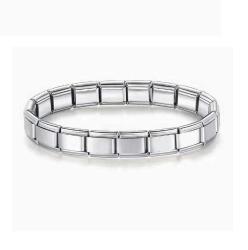 Anti Stres Esnek Denge Bilekliği Paslanmaz Çelik Metal İtalyan Charm Bileklik 9mm x 17.5cm