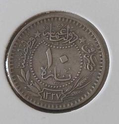 10 PARA 1327-3 SULTAN MEHMET REŞAT ORİJİNAL MADENİ NİKEL NADİR X2GG3