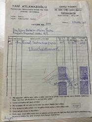 GIDA FATURASI - 7 ARALIK 1973 - YANİ ATLAMAZOĞLU - YAĞ, SABUN, PEYNİR, HUBUBAT, BAKLİYAT -EMİNÖNÜ, İSTANBUL - KİRKOR BERBERLER - PANGALTI, İSTANBUL - ISLAK İMZALI, KAŞELİ DAMGA PULLU - 21 x 28 cm EBATLI ORİJİNAL FATURA