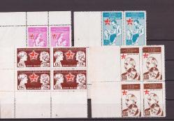 1942 Türkiye Çocuk Esirgeme Kurumu Şefkat Pulları Mnh Lüks  4'lü Blok Tam Seri Pul
