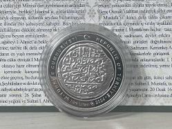 2024 - I Mustafa - Osmanlı Padişahları Serisi No: 15 - Darphane Sertifikalı Gümüş Hatıra Para - Çil kondisyon