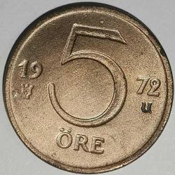 İSVEÇ 1972   5 ÖRE