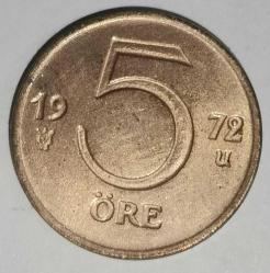 İSVEÇ 1972   5 ÖRE