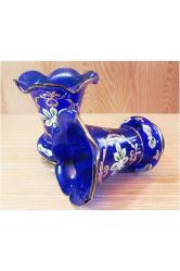 Osmanlı Dönemi Antika Mineli Çift Bohem Cam Vazolar...