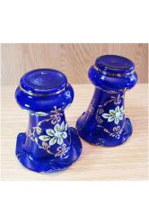 Osmanlı Dönemi Antika Mineli Çift Bohem Cam Vazolar...