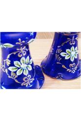 Osmanlı Dönemi Antika Mineli Çift Bohem Cam Vazolar...