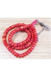 Antika Osmanlı Doğal Mercan 99 Luk Tesbih...