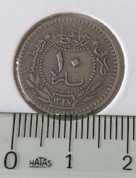 10 PARA 1327-5 SULTAN MEHMET REŞAT ORİJİNAL MADENİ NİKEL NADİR LLL3R1