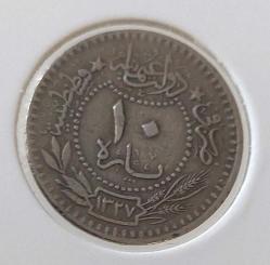 10 PARA 1327-5 SULTAN MEHMET REŞAT ORİJİNAL MADENİ NİKEL NADİR LLL3R1