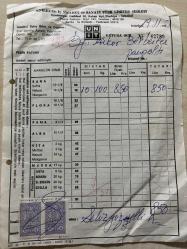 GIDA FATURASI - 19 KASIM 1973 - UNILEVER İŞ TİCARET VE SANAYİ TÜRK LİMİTED ŞİRKETİ - HARBİYE, İSTANBUL - KİRKOR BERBERLER - PANGALTI, İSTANBUL - ISLAK İMZALI, KAŞELİ DAMGA PULU - 18 x 24 cm EBATLI ORİJİNAL FATURA