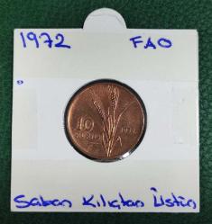 ON (10) KURUŞ FAO (SABAN KILIÇDAN ÜSDÜNDÜR) 1971-1972 YILI  ÇİL
