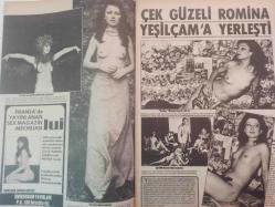 Pazar Haftalık Aktüalite Sinema Tiyatro Müzik ve Magazin Dergisi - 1976 Yılı - Sayı:966 - Seyyal Taner - Prenses Banu - Çek güzeli Romina Yeşilçam'a yerleşti - Yaman Tüzcel - Toni Caouki - Tülin Öner - Abdullah Erdal - Nükhet Arslan - Cevat Alkan - Semahat Akan - Müzeyyen Bayülken - İnci Çayırlı - Perihan Altındağ - Aziz Mahir Erdal - Abdullah Erdal - Emine Işıklar - Erman Şener - Tarık Akan - Mete Gürsel - Hülya Toğlu - İbrahim Gürçen - Necati Karakaya - Emel Sayın tam dört kez çocuk aldırmış - Çıplaklıkta Seher Şeniz ve Anuşka'yı geçen yok - Ünlüler Albümü: Göksel Arsoy - Ülkü Erakalın - Belgin Doruk - Hüseyin Baradan - Necdet Tosun - Nevzat Okçugil - Hulki Saner - Nevzat Pesen - Türkan Şoray - Memduh Ün - Bülent Oran - Sırrı Gültekin - Melek Görgün: ''Ben baharı işte böyle karşılarım'' dedi - Nilüfer Aydan - Yılmaz Duru - Halit Refiğ - Reha Yurdakul - Muhterem Nur - Hayati Sönmez - Fatma Belgen - Sermet serdengeçti - Sevgi Sun - Ahmet Arkan fotoğraf ve haberi - Tam Takım Dergi