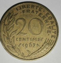 FRANSA 1967  20 CENTIMES