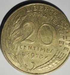 FRANSA 1978   20 CENTIMES