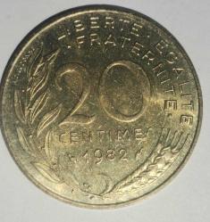 FRANSA 1982   20 CENTIMES