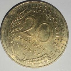 FRANSA 1984   20 CENTIMES