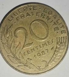 FRANSA 1987  20 CENTIMES