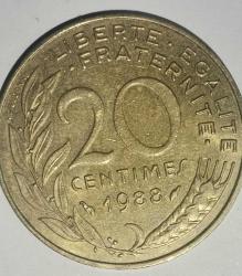 FRANSA 1988  20 CENTIMES