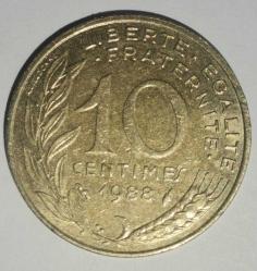 FRANSA 1988   10 CENTIMES