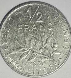 FRANSA 1987 1/2 FRANC