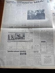 Vatan Gazetesi - 27 Mayıs 1958 - Türk İktisadı Yeni Bir Yolda - Çankırı'da Sel Felaketinde Ölü Sayısı 30'a Çıktı - Kıbrıs'ta Rumlar Birbirine Girdi 5 Ölü 20 Yaralı Var - Bir OECE Heyeti Ankara'da Bize Dair İktisadi Rapor Hazırlayacak - Viscount Uçakları Sefere Başlıyor - İsyan Suçlamasıyla Dokuz Subayın Duruşması Başladı - Milletlerarası Filistin Müşaviri George Flint Öldürüldü - Bir Karikatür Yapan 16 Ay Yatmasın - Yandan Akıyor Yandan Yazan Adnan Veli Yazı Dizisi - Atatürk'ten Hakikatler- Taş Devri Çizen Mıstık - Çakaralmaz Hafiye Çizen Eflatun Nuri - Emil Galip Sandalcı Köşe Yazısı - Beyrut'ta Dün De Bombalar Patladı - Dokunulmazlıkları Kaldırmak İstenen Milletvekilleri - Diktatör Batista Kübayı Bir Turist Merkezi Yapmasını Bildi - Burç Falı - Osman Bayatlı'sız Bergama Yazan Azra Erhat - ES KO Limon Çiçeği Kolonyası - Türk Futbol Federasyonu İspanya Federasyonuna 200 dolar Borçlu - 1959 1960 Mahalli Lig Maçları Kaldırılıyor - Alpullu Kampına Gene Rağbet Yok - Sepp Heberger