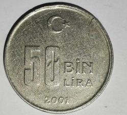 TÜRKİYE  2001  50 BİN LİRA