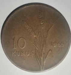 TÜRKİYE 1965  10 KURUŞ