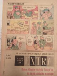 Pazar Haftalık Aktüalite Sinema Tiyatro Müzik ve Magazin Dergisi - 6 Mart 1965 - Sayı:441 - Genç Kız Kalbi ve Yenilmez Yumruk Çizgi Romanı - Özcan Tekgül - Beyrut Dağlarında Striptease yapıyor - Aşk Korkusu Fotoromanı - Boncuk Çizgi Romanı - Sinema Haberleri - Elke sommer - Doktor Kilder ve Kırık Kalp Çizgi Romanı - Yüzbin öpücüğü binlerce kız bölüştü - Kanepede iki kişi - Zeynep Berk - Hanımlarla başbaşa - Nicole Bernard - Cehennemde Bir Melek - Jean Sherman - Bu yıldızları ben meşhur ettim - Osman Faruk Seden - Onu Ben Kral Yaptım - Ayhan Işık - Bu haftaki yıldızınız - PURO Sabun Reklamı - Kalpten kalbe - Thea Fleming - Hasbi Tembeler Çizgi Romanı fotoğraf ve haberi - Tam Takım Dergi