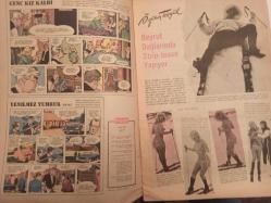 Pazar Haftalık Aktüalite Sinema Tiyatro Müzik ve Magazin Dergisi - 6 Mart 1965 - Sayı:441 - Genç Kız Kalbi ve Yenilmez Yumruk Çizgi Romanı - Özcan Tekgül - Beyrut Dağlarında Striptease yapıyor - Aşk Korkusu Fotoromanı - Boncuk Çizgi Romanı - Sinema Haberleri - Elke sommer - Doktor Kilder ve Kırık Kalp Çizgi Romanı - Yüzbin öpücüğü binlerce kız bölüştü - Kanepede iki kişi - Zeynep Berk - Hanımlarla başbaşa - Nicole Bernard - Cehennemde Bir Melek - Jean Sherman - Bu yıldızları ben meşhur ettim - Osman Faruk Seden - Onu Ben Kral Yaptım - Ayhan Işık - Bu haftaki yıldızınız - PURO Sabun Reklamı - Kalpten kalbe - Thea Fleming - Hasbi Tembeler Çizgi Romanı fotoğraf ve haberi - Tam Takım Dergi