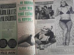 Pazar Haftalık Aktüalite Sinema Tiyatro Müzik ve Magazin Dergisi - 30 Ağustos 1974 Sayı:936 - Pakize Suda - Gönül Tansel - Bahar Erdeniz, Ajda Pekkan'ın eski eşine el koydu - Coşkun Sapmaz - Yonca Yücel son günlerde sürekli olarak futbolcu sevgili değiştiriyor - Fenerbahçeli Mustafa - Seyyal Taner ödenmeyen bonolar yüzünden Yeşilçam'a rest çekti - Türkan Şoray - Müşerref Tezcan - Leyla Sayar Dev Posteri - Yeşim Yükselen - Feri Cansel işini bilir - 11. Antalya Film Şenliği Başlarken - Yalnız ve Çıplak İlknur Taçbaş fotoğraf ve haberi - Posterli Tam Takım Dergi